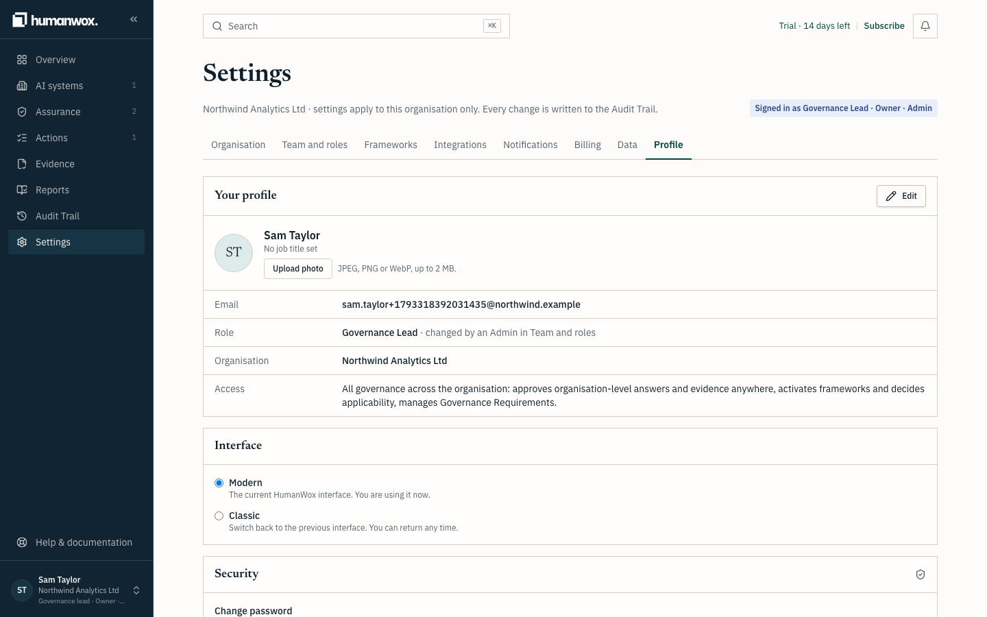 Settings, Profile. Enrol an authenticator app and keep your backup codes.